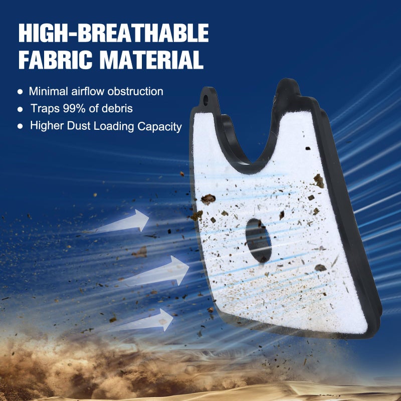 Powtol فلتر هواء Powtol 125B لآلة نفخ الأوراق Husqvarna 125B 125BVX 125BX Craftsman 358794810 358794811 Jonsered B2126 BV2126 Redmax HB280 HB281 استبدال 545112101 مع فلتر وقود آلة النفخ 125B - Image 4